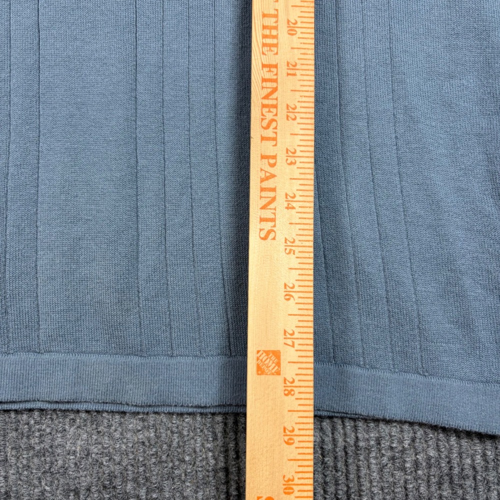 Pierre Cardin Shirt Mens L Blue Striped Knit Polo Short Sleeve Cotton Blend - Picture 5 of 7